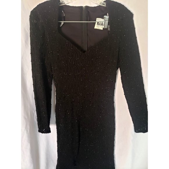 LADIES DRESS NIKI ORIGINAL BLACK 10 BEADED SPARKLE - Picture 1 of 3